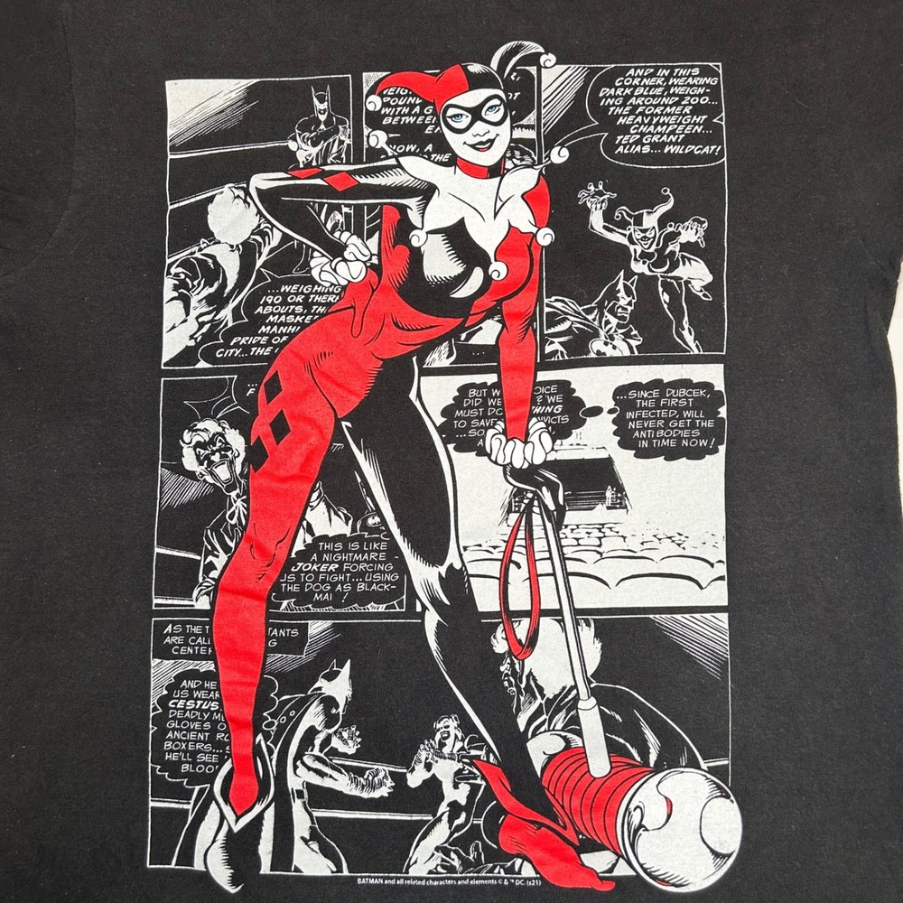 DC Comics Harley Quinn Black Comic Panel T Shirt‎ Mens Size Small - Picture 7 of 8